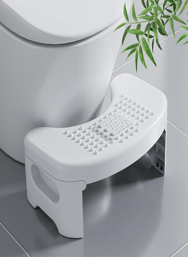 MECHDEL Toilet Squat Stool | Squat Potty | Foot Stool | Step Stool | Potty Stool for Adults | Western Toilet | Scientific Angle | Anti-Slip Stool (White, Foldable : Toilet Stool) - Image 1