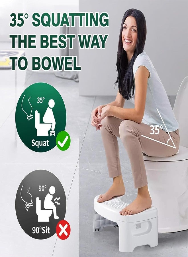 MECHDEL Toilet Squat Stool | Squat Potty | Foot Stool | Step Stool | Potty Stool for Adults | Western Toilet | Scientific Angle | Anti-Slip Stool (White, Foldable : Toilet Stool) - Image 3