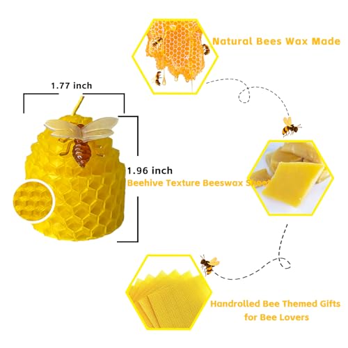 Lacaser Beeswax Candles Bulk Set of 24, Bee Themed Votive Candles, Dripless & Smokeless & Unscented, Dia 1.77" x1.97" Each, 6 Assorted Colors - Image 2
