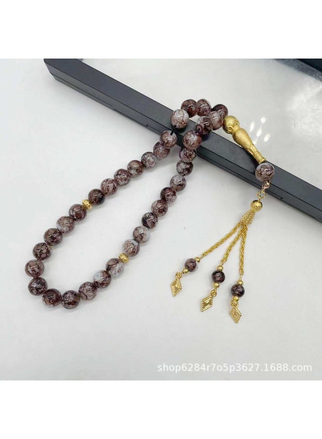 NIBEMINENT 33 Muslim Prayer Beads Brown/10mm