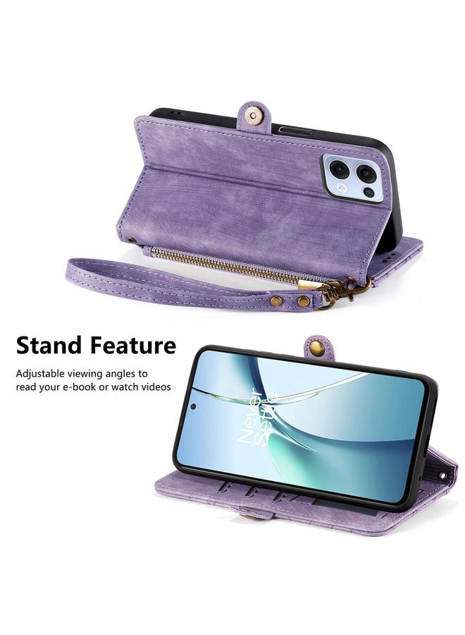 S-TOP Case For OPPO Reno13 Pro Geometric Zipper Wallet Side Buckle Leather Phone Case - Image 4