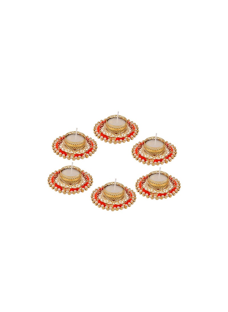 Lazybeee Lazybeee Diwali Diya Tealight Candle Holder Diwali Home Decoration Diwali Gift Colorful Indian Decoration for Festivals Pack of 6 