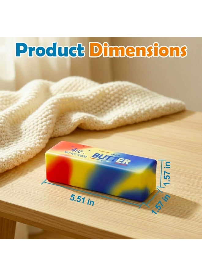 Slow Rising Butter Squishy Fidget Toy, Rainbow Stress Relief Toy - Image 3