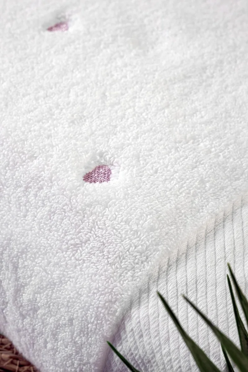 Varol Love Series Embroidered Micro Cotton Bath Towel Set