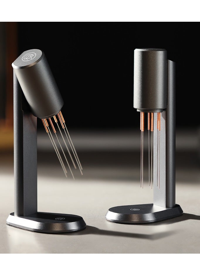 زيروهيرو مثقاب قهوة إسبرسو زيرو هيرو، أداة تقليب القهوة WDT، موزع بالإبر، مثقاب مغناطيسي ثاندر، 6 إبر من الفولاذ المقاوم للصدأ 304، (رمادي) - Image 2