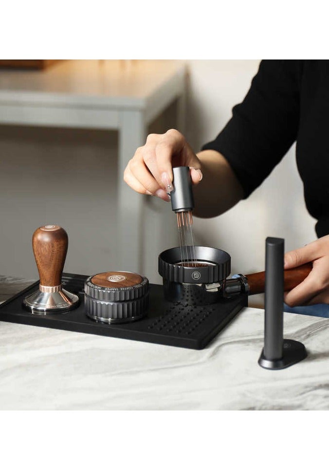 زيروهيرو مثقاب قهوة إسبرسو زيرو هيرو، أداة تقليب القهوة WDT، موزع بالإبر، مثقاب مغناطيسي ثاندر، 6 إبر من الفولاذ المقاوم للصدأ 304، (رمادي) - Image 3