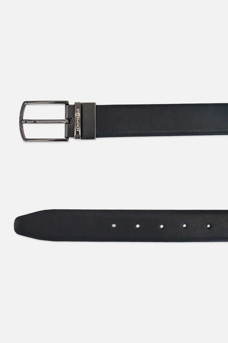 Aeropostale Men Genuine Leather Formal Reversible Belt, Black - Image 2
