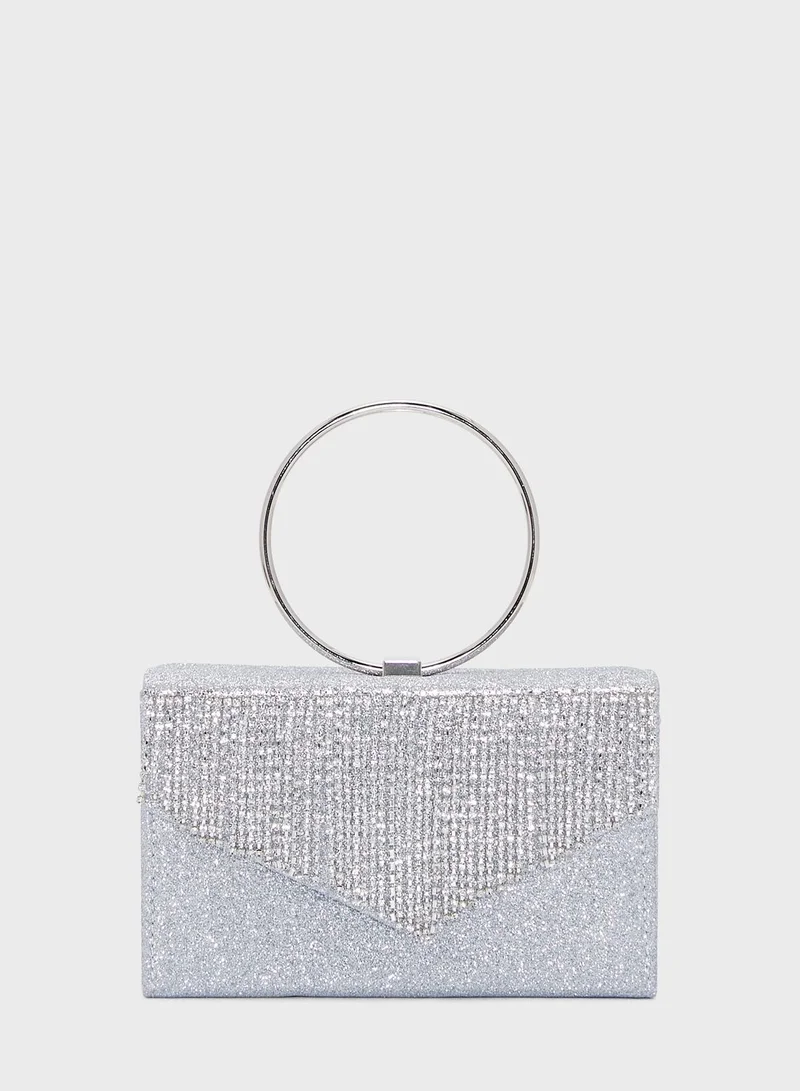 Khizana Diamante Fringe Box Bag