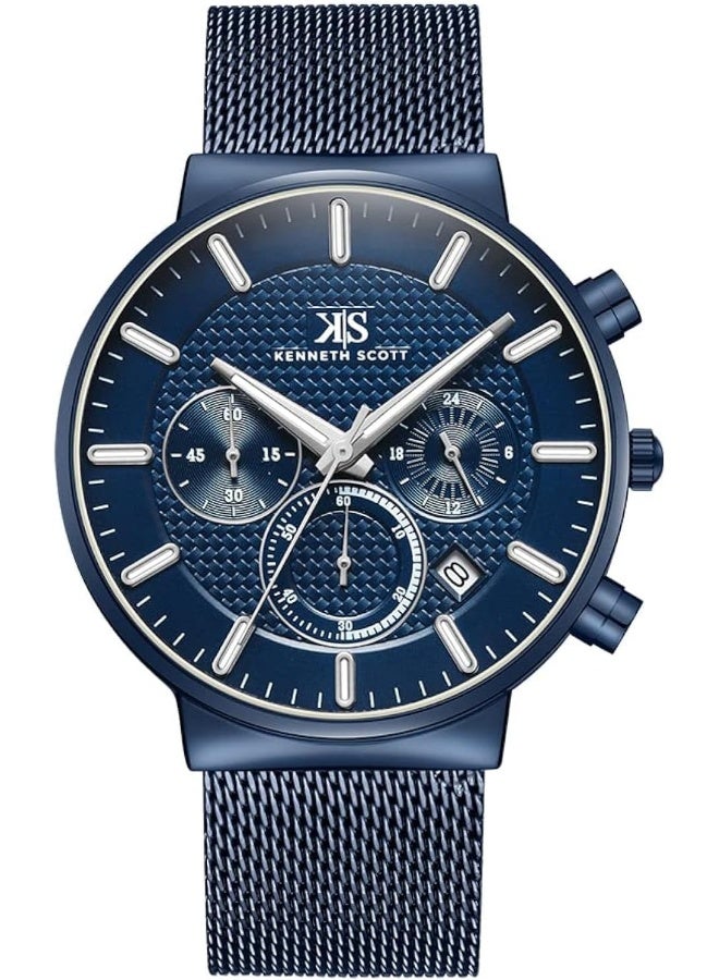كينيث سكوت ساعة كينيث سكوت للرجال بقرص أزرق متعددة الوظائف - Image 1