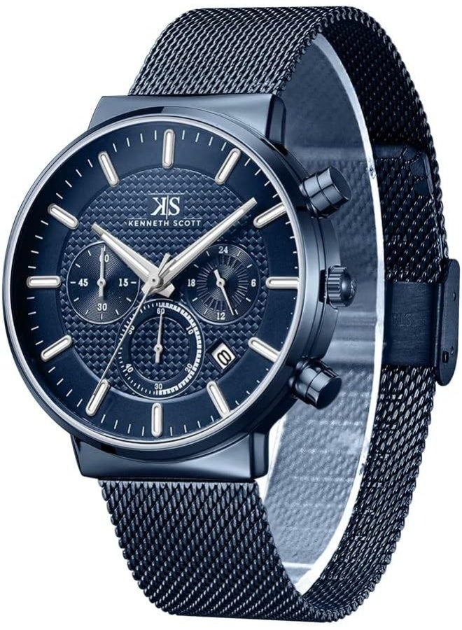 كينيث سكوت ساعة كينيث سكوت للرجال بقرص أزرق متعددة الوظائف - Image 2