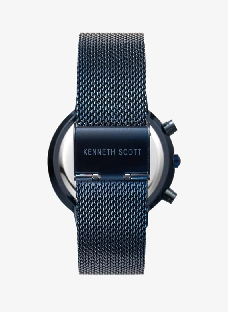 Kenneth Scott Blue Kenneth Scott Men's Blue Dial Multi Function Watch - K22133-NMNN for Men | Best Price UAE