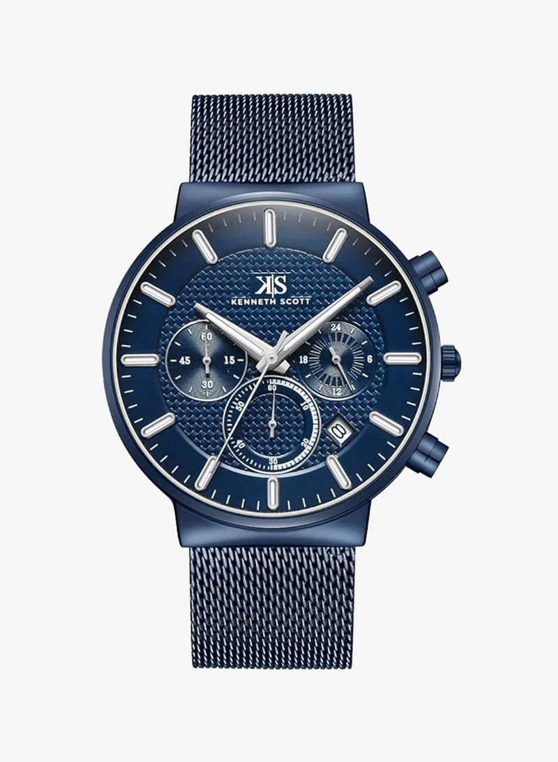 Kenneth Scott Men's Blue Dial Multi Function Watch - K22133-NMNN
