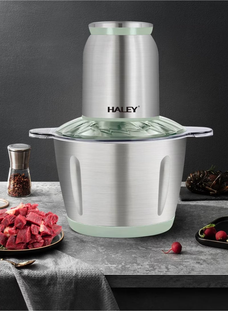 Haley مفرمة طعام - قوة 500 واط ووعاء من الفولاذ المقاوم للصدأ سعة 3 لتر لتقطيع الطعام بكفاءة - Image 4