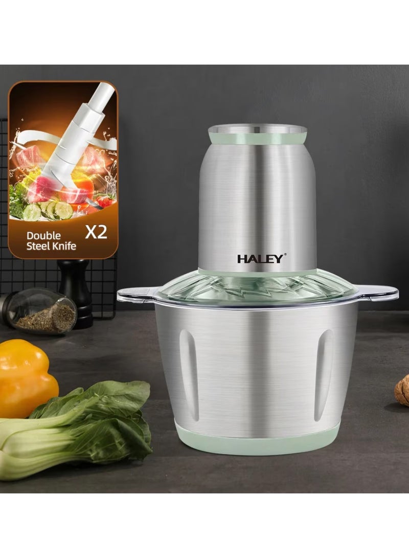 Haley مفرمة طعام - قوة 500 واط ووعاء من الفولاذ المقاوم للصدأ سعة 3 لتر لتقطيع الطعام بكفاءة - Image 5