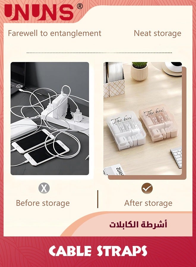 UNUNS Plastic Cable Organizer Box,Charging Cable Organizer With 8 Compartments,Book Shaped Cord Organizer Box,Small Desk Electronic Accessories Storage Organizer - Image 4