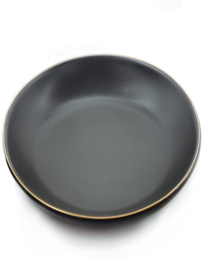 HANKOR 4.75" Ceramic Jewelry Tray, Small Ring Dish Holder Trinket Tray, Catch All Trays for Ring Earring Necklace Key, Christmas Gifts for Women Girls, Black - Image 1