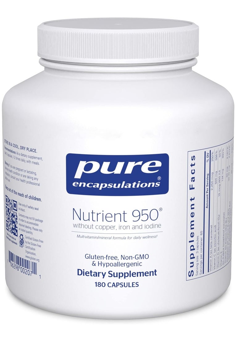 مغذي 950 بدون نحاس وحديد ويود يدعم الصحة المثلى والوظائف الفسيولوجية 180 كبسولة تكفي لمدة شهرين - Image 1