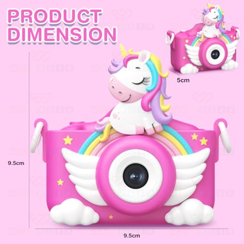 Wembley Unicorn 48MP Kids Digital Camera with Video Recorder | 2-Inch Screen & 4GB SD Card | Birthday Gift for Boys & Girls Ages 5-10 | Mini Camera for Fun Photo & Video | Best Toy Camera for Kids - Image 3