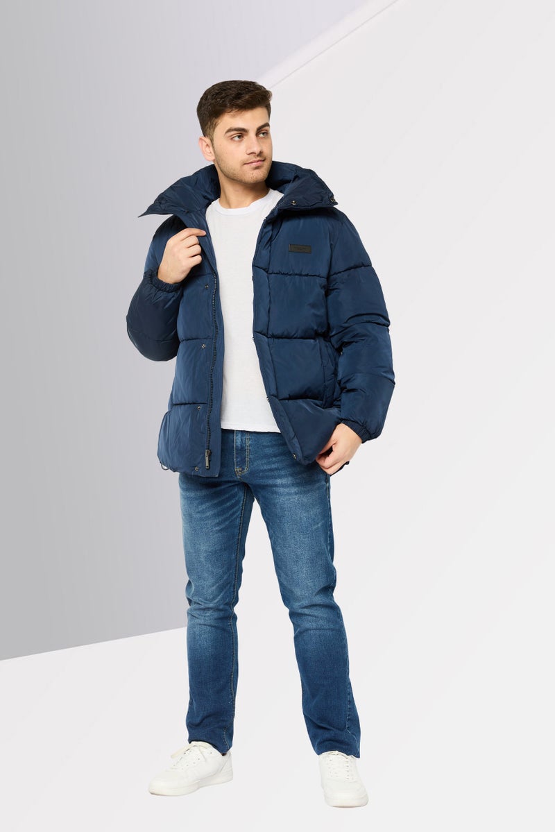 Michael Kors Men Brand Logo Puffer Jacket, Navy - Image 2