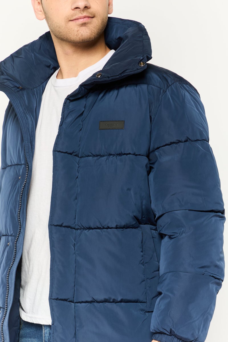Michael Kors Men Brand Logo Puffer Jacket, Navy - Image 3