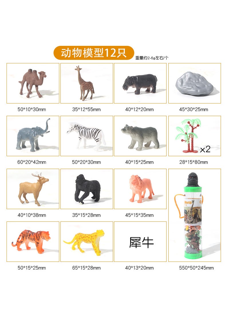 Realistic Animal Toy Set for Kids P070 Barrel Forest 