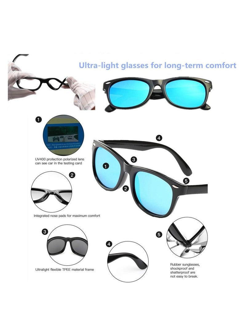 نظارات شمسية للأطفال مستقطبة من المطاط بظلال مرنة للبنات والأولاد من سن 3-9 سنوات - Image 3