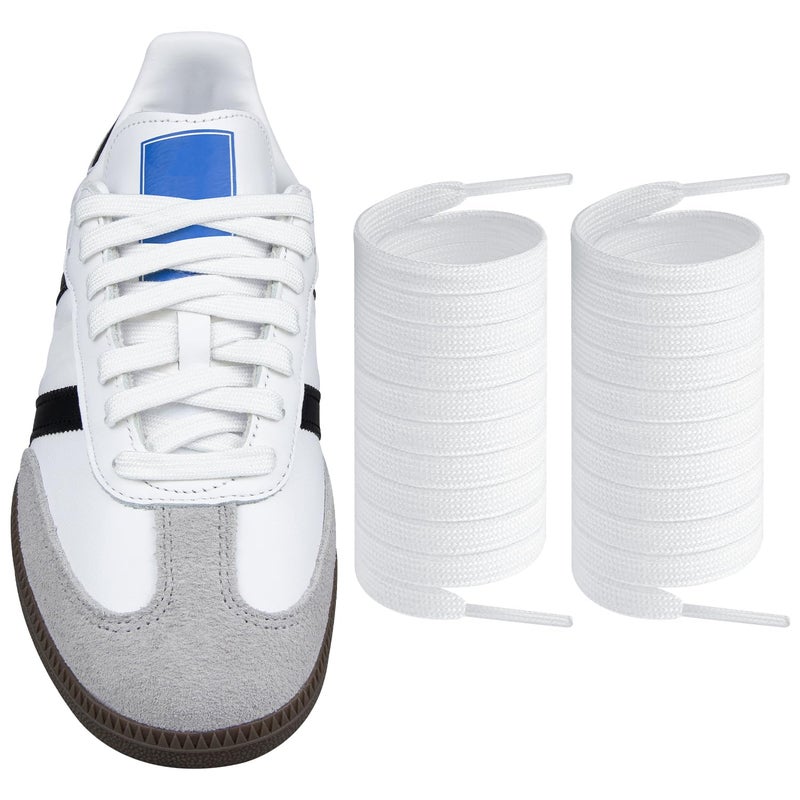 Endoto Shoelaces for Adidas Samba OG/ADV/LT, Flat Shoe Laces Replacement Laces for Sneaker Shoes(Color:White,Size:45Inch) - Image 1