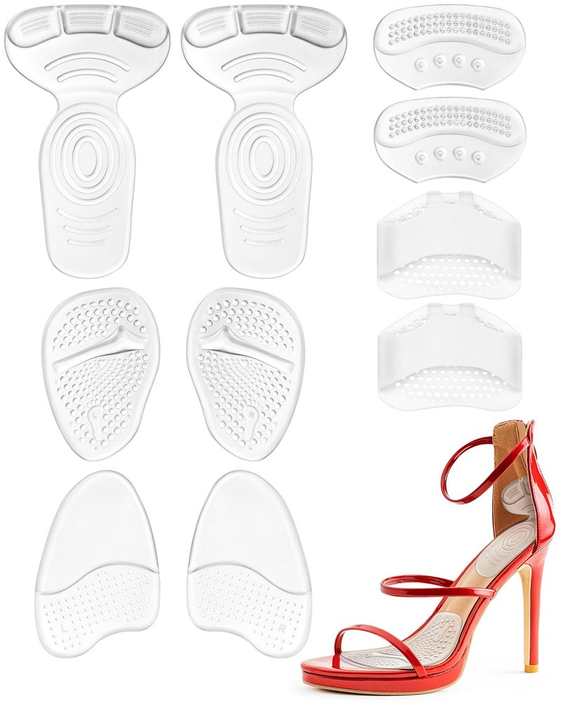 BLATOWN 10Pcs High Heel Comfort Pads Ball of Foot Cushions for Heels Silicone Shoe Inserts for Women Shoes Too Big Soft Shoe Pads Insoles for High Heels ClearSilicone - Image 3