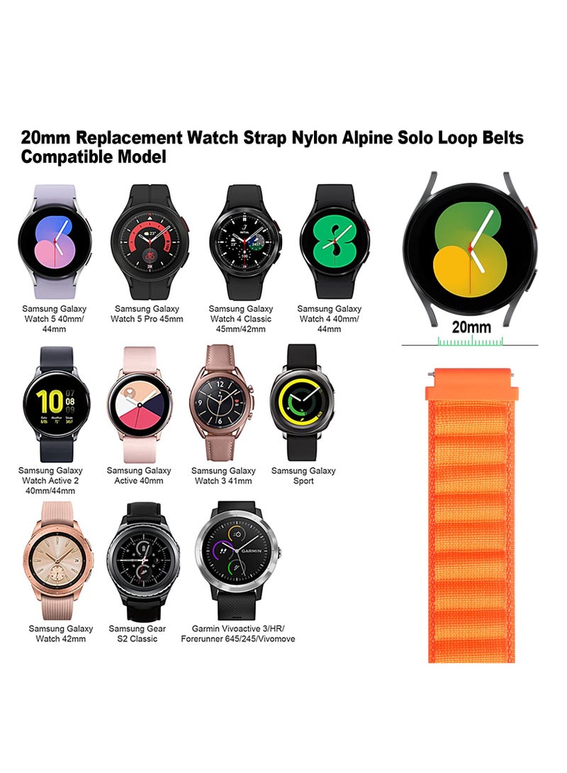 Anmi 20mm Watch Straps Compatible with Samsung Galaxy Watch 6 Classic 47mm 43mm Galaxy Watch 6/5/4 40mm 44mm/Galaxy Watch 5 Pro Sport Nylon Strap Amazfit GTS 4 Quick Release Strap - Image 4
