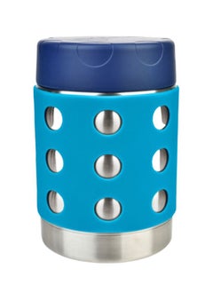 LunchBots LunchBots Thermal 12 oz Triple Insulated Thermos - Hot 6 Hours or Cold 12 Hours - Leak Proof Thermos Soup Jar - All Stainless Interior - Navy Lid - Aqua Dots  - Image 1