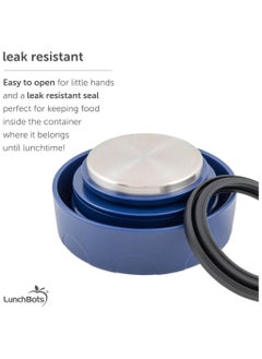 LunchBots LunchBots Thermal 12 oz Triple Insulated Thermos - Hot 6 Hours or Cold 12 Hours - Leak Proof Thermos Soup Jar - All Stainless Interior - Navy Lid - Aqua Dots  - Image 5