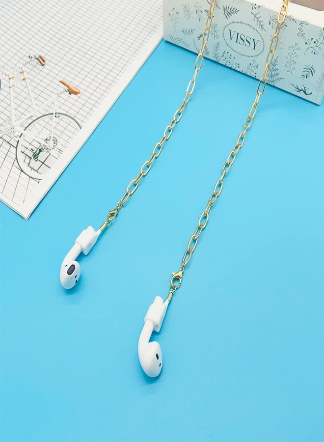 Sopopal سلاسل مضادة للفقد مغناطيسية لسماعات AirPods - حبل عنق متوافق مع Airpods Pro/2/1 (ذهبي كوبي) - Image 3