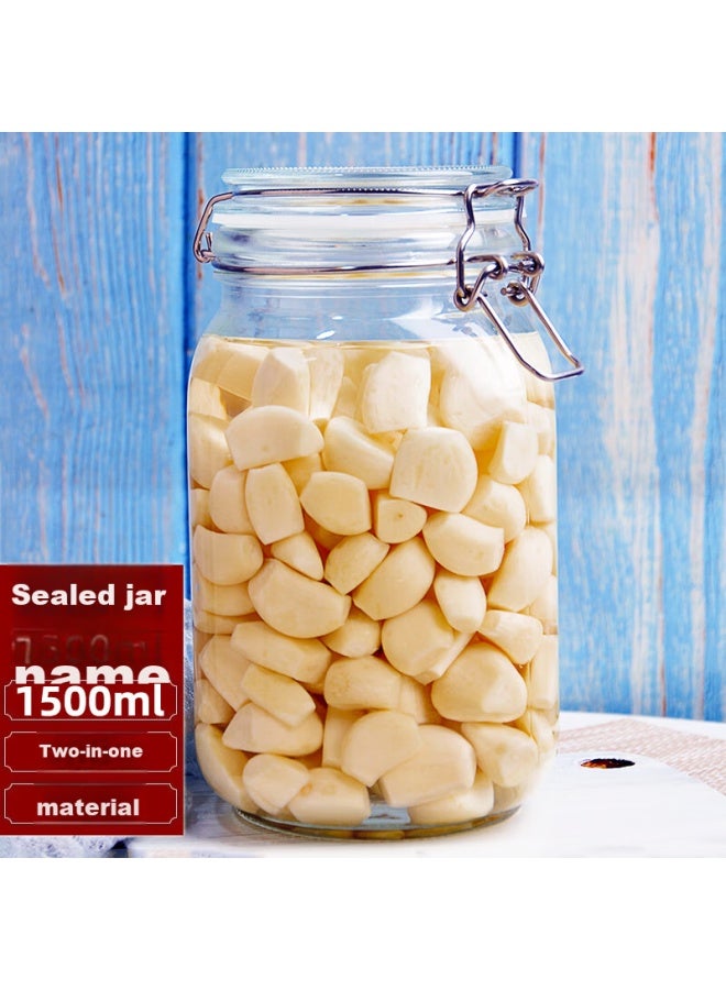 Scybe Glass Storage Jar, Airtight Container For Infusing Liquor, Pickling, Glass Jar, Glass Bottle, Sige 1500ml - Image 1
