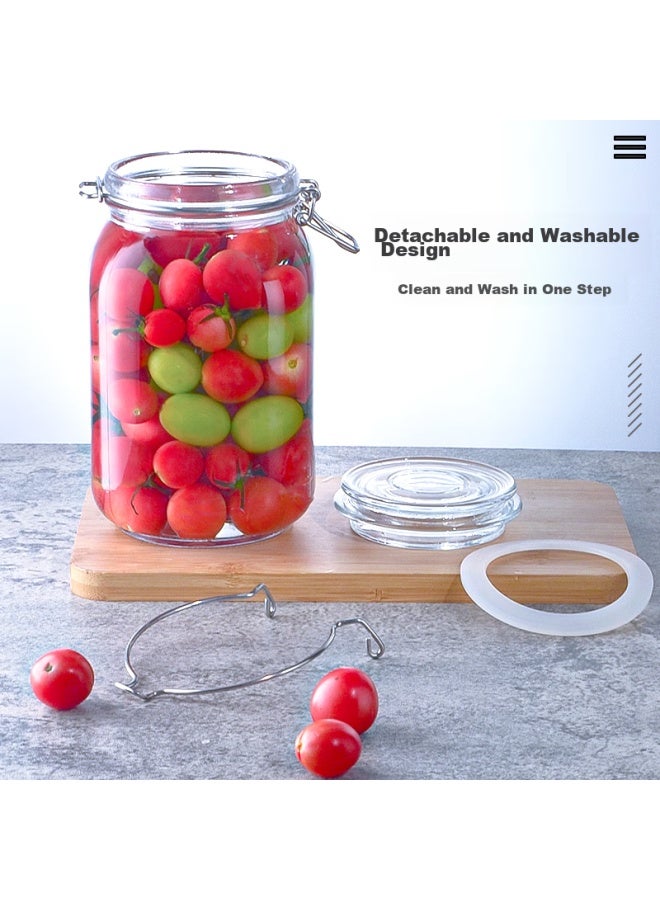 Scybe Glass Storage Jar, Airtight Container For Infusing Liquor, Pickling, Glass Jar, Glass Bottle, Sige 1500ml - Image 2