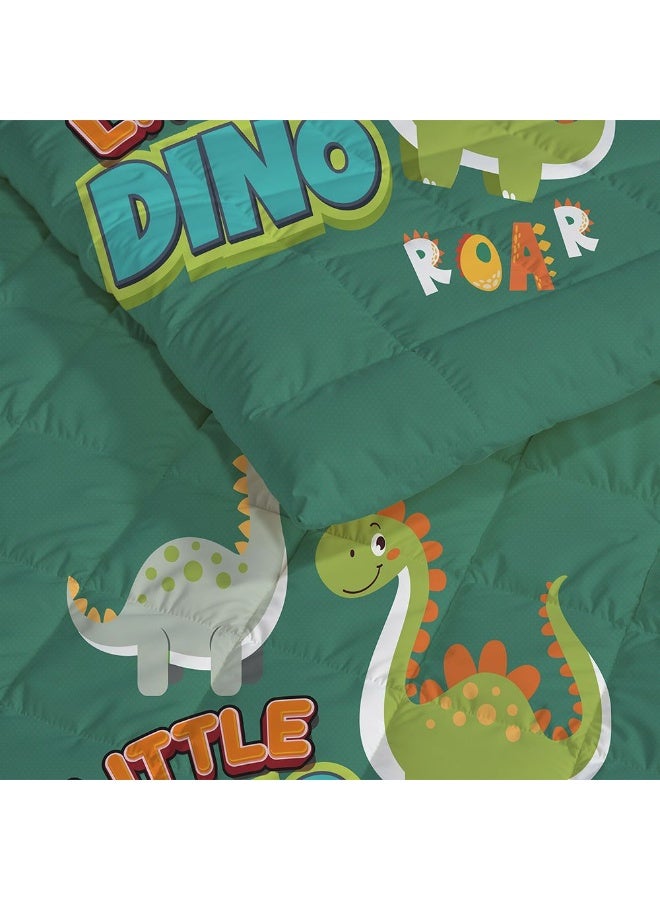 DANUBE HOME Dreamz Dino Digital Printed 4-Piece Micro Comforter Set - 130x220 cm, Soft Polyester Bedding Set For Kids, Includes Comforter, Fitted Sheet & Pillow Cases - Multi Color - Image 3
