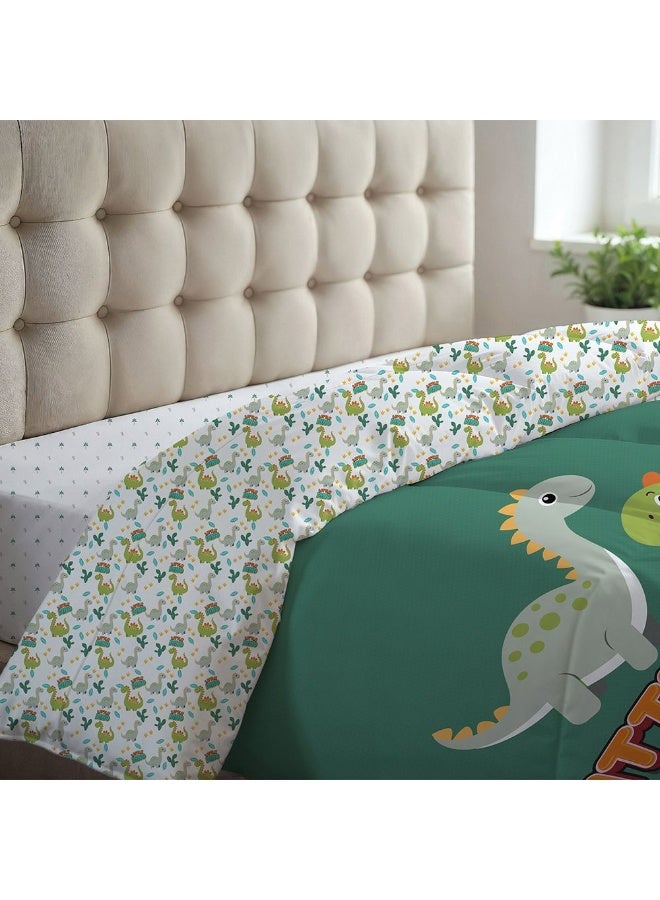 DANUBE HOME Dreamz Dino Digital Printed 4-Piece Micro Comforter Set - 130x220 cm, Soft Polyester Bedding Set For Kids, Includes Comforter, Fitted Sheet & Pillow Cases - Multi Color - Image 4