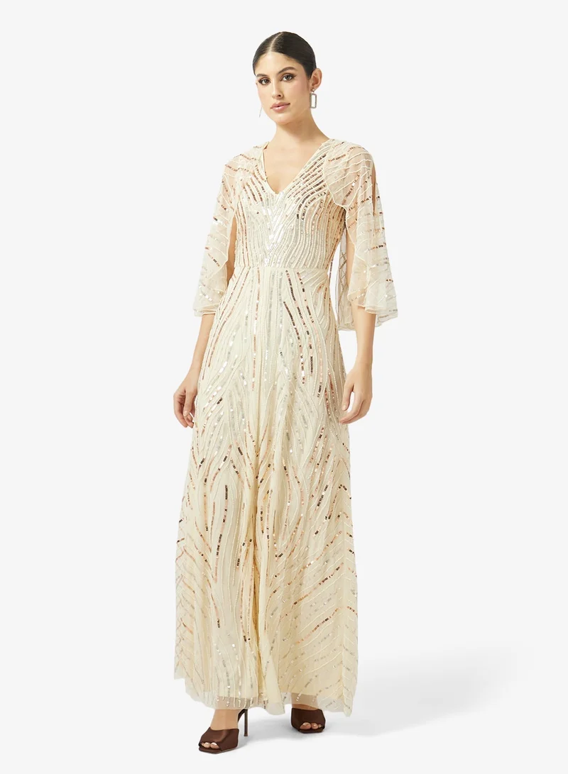 Amelia Rose  Embellished Sequin Maxi Dress for Women | Best Price UAE