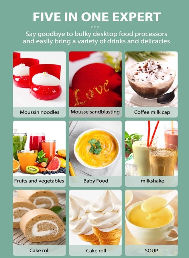 آر إيه أف خلاط يدوي محمول باليد ، خلاط يدوي متعدد الأغراض 5 في 1 ، خلاط عصا 25 سرعة مع وضع توربو ، كوب 700 مل ، مفرمة 500 مل ، خفقت البيض ، مزبد الحليب ، ر. 3003 - Image 2