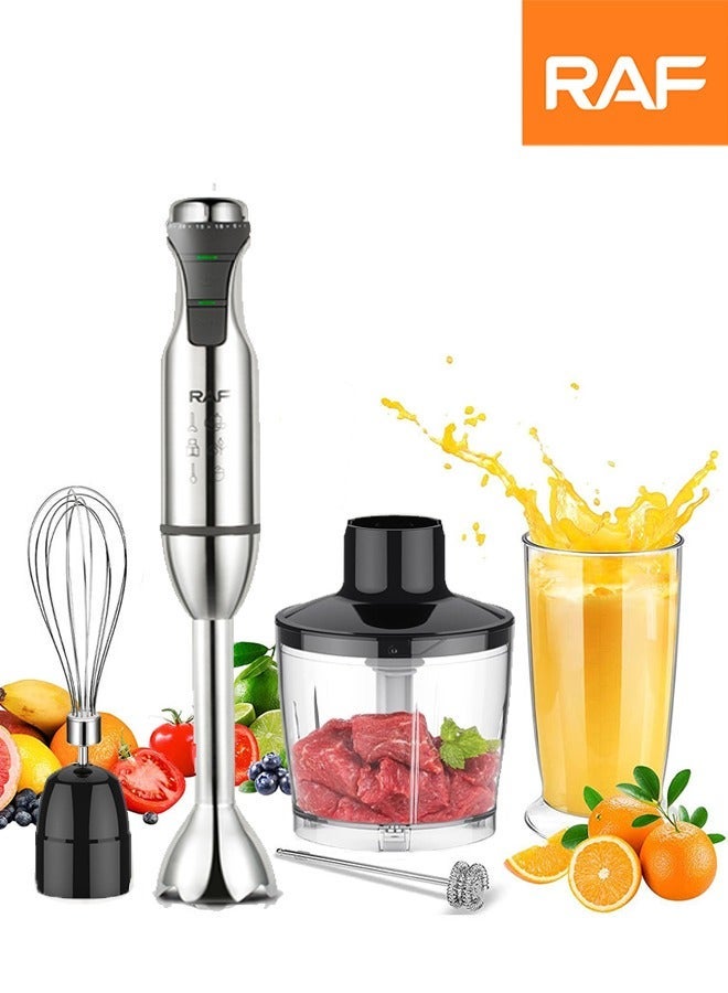 آر إيه أف خلاط يدوي محمول باليد ، خلاط يدوي متعدد الأغراض 5 في 1 ، خلاط عصا 25 سرعة مع وضع توربو ، كوب 700 مل ، مفرمة 500 مل ، خفقت البيض ، مزبد الحليب ، ر. 3003 - Image 1