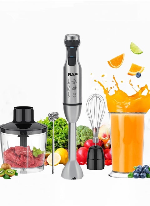 5-IN-1 600W Hand Blender,25 level speed regulation /Turbo Electric Handheld Blender with 500ml Meat Chopper and Whisk,700ml Mixing Cup, Egg Whisk, Milk Frother,R.3003