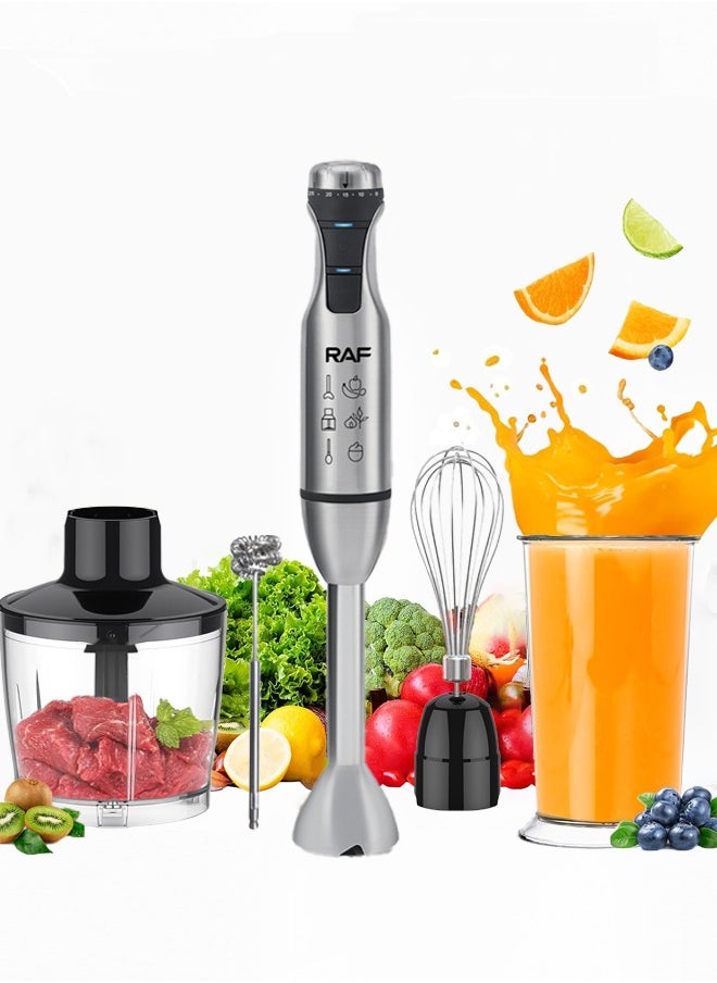 RAF - 5-IN-1 600W Hand Blender,25 level speed regulation /Turbo Electric Handheld Blender with 500ml Meat Chopper and Whisk,700ml Mixing Cup, Egg Whisk, Milk Frother,R.3003 - Image 1