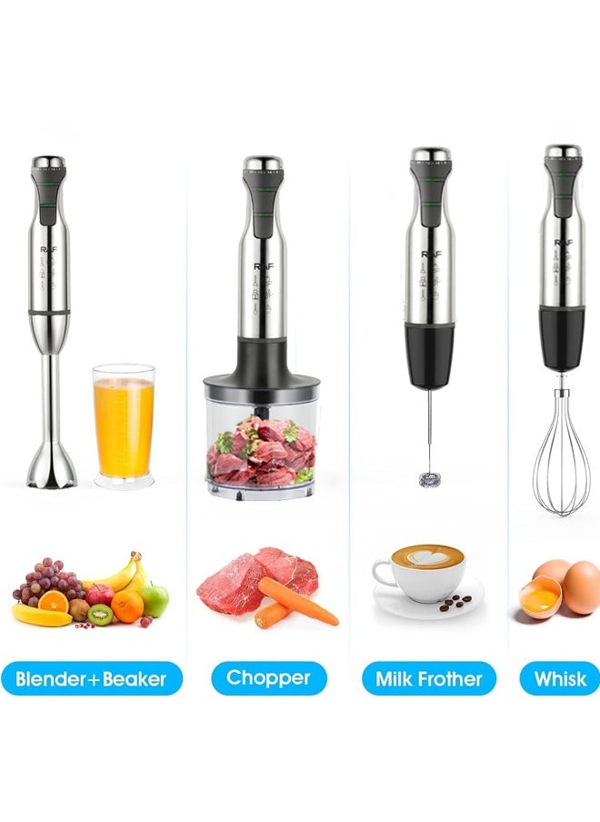 RAF - 5-IN-1 600W Hand Blender,25 level speed regulation /Turbo Electric Handheld Blender with 500ml Meat Chopper and Whisk,700ml Mixing Cup, Egg Whisk, Milk Frother,R.3003 - Image 1