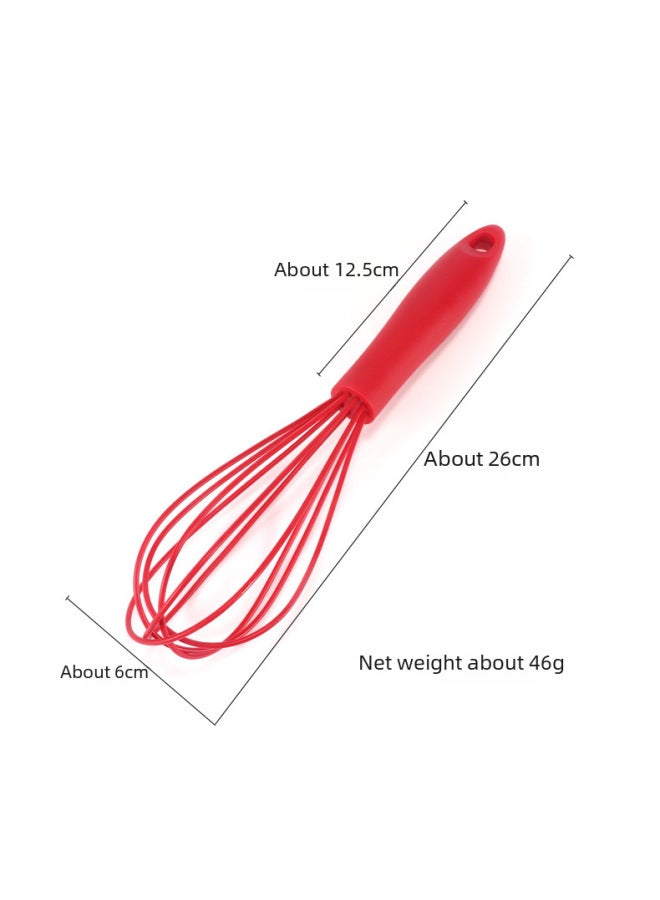 Silicone Egg Beater Manual Mixer Baking Creative Style Plastic Handle Egg Beater Kitchen Utensils/manual-Color:10 Inch Red - Image 3
