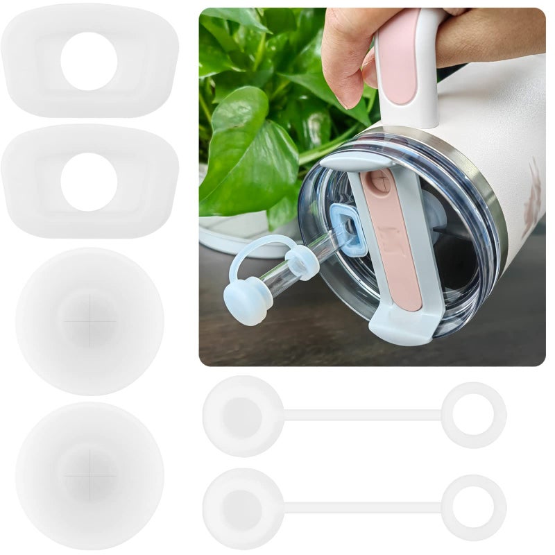 HOMDSG Spill Stopper Set for Stanley Cup 2.0 40oz 30oz, Accessories Including Straw Cover Cap, Fix Leak Stopper and Lid Spill Plug, Clear - Image 1