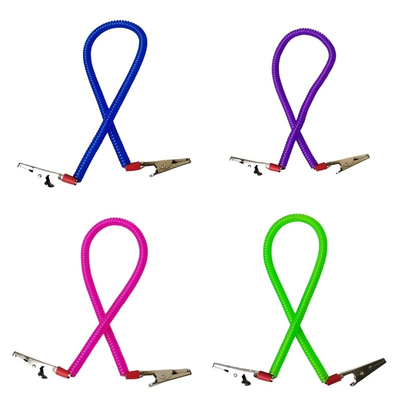 Purple Dental Bib Clips 20pcs Elastic Spring Rope Napkin Holders Dentistry Tools - Image 4