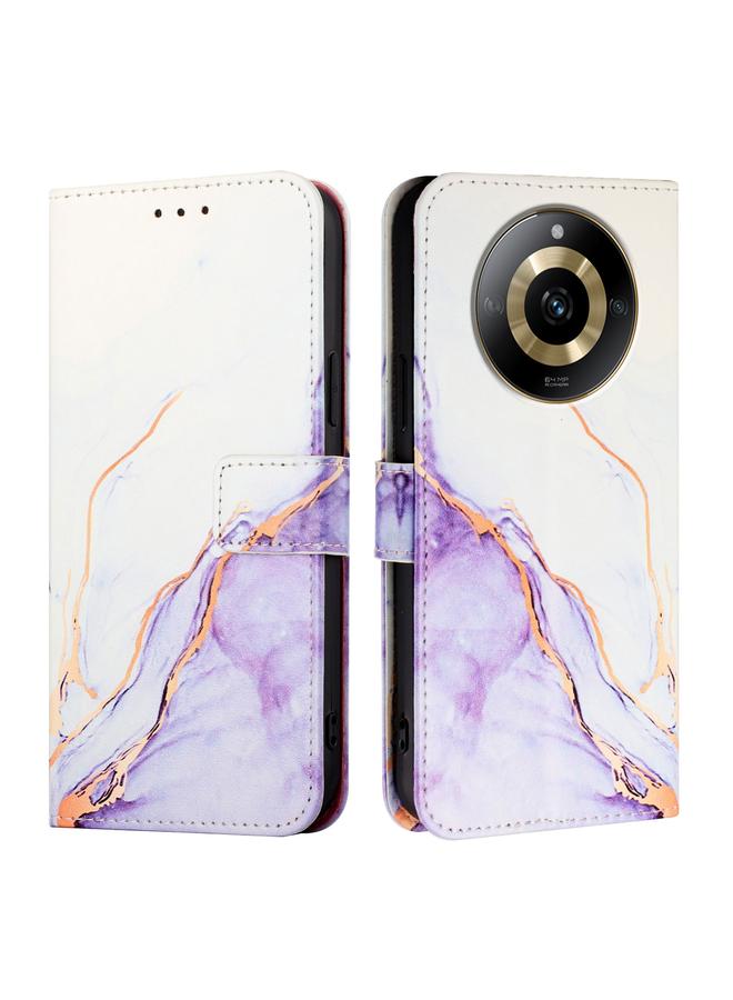 S-TOP Case For Realme 11 4G Global PT003 Marble Pattern Flip Leather Phone Case - Image 2