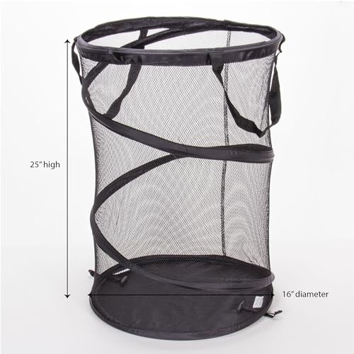 Household Essentials 2026 Pop-Up Collapsible Mesh Laundry Hamper | Black, 25" H - Image 2