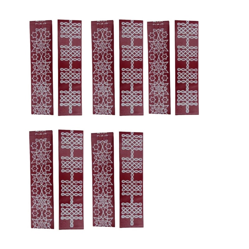 Beauty Tool Self Adhesive Waterproof Rangoli Wall Tile Floor Sticker for Pooja Pack of 10 Meroon Color Mavery Design  - Image 1
