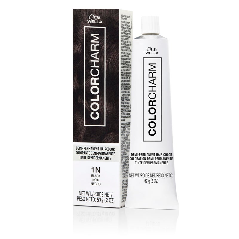 COLORCHARM Demi Permanent Hair Color, 1N Black, Gloss, Refresh & Tone, 2 Fl Oz - Image 1