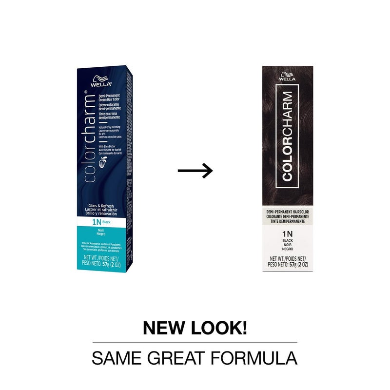 COLORCHARM Demi Permanent Hair Color, 1N Black, Gloss, Refresh & Tone, 2 Fl Oz - Image 2
